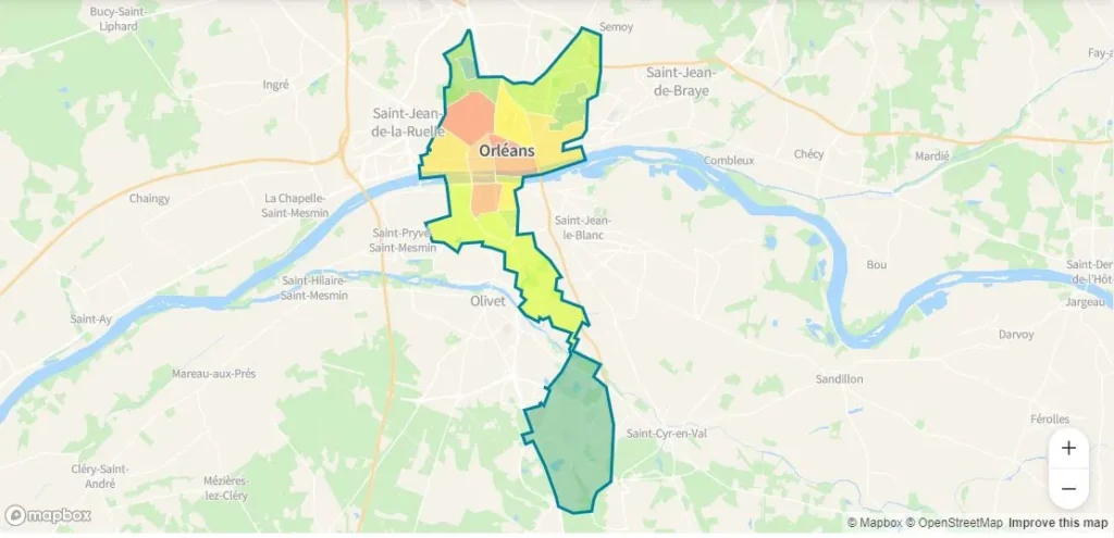 Prix immobilier Orleans 2024 - Carte de valeurs par quartier - Sabah Ouerfelli - IAD France